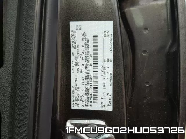 1FMCU9GD2HUD53726 фото 2