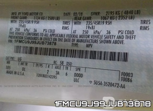 1FMCU9J99JUB73878 фото 10