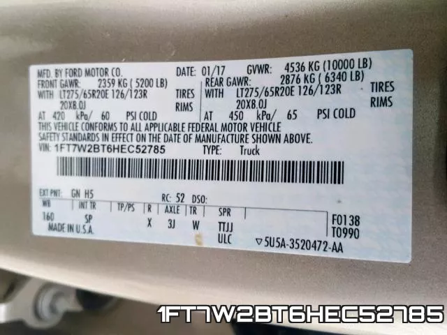 1FT7W2BT6HEC52785 фото 2