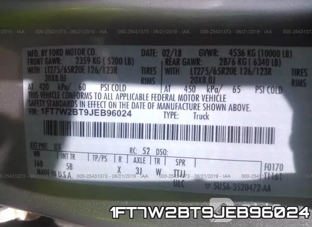 1FT7W2BT9JEB96024 фото 10