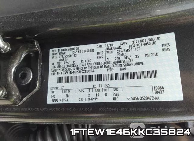 1FTEW1E46KKC35824 фото 10