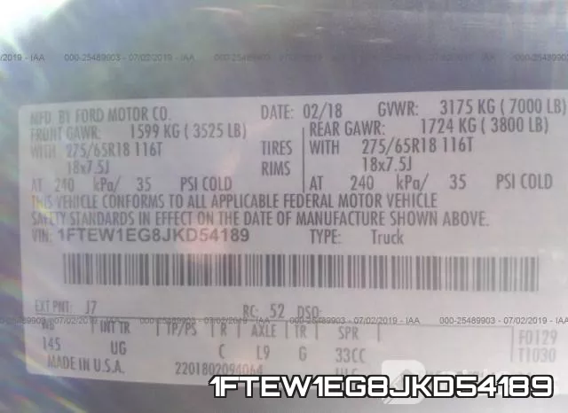 1FTEW1EG8JKD54189 фото 10