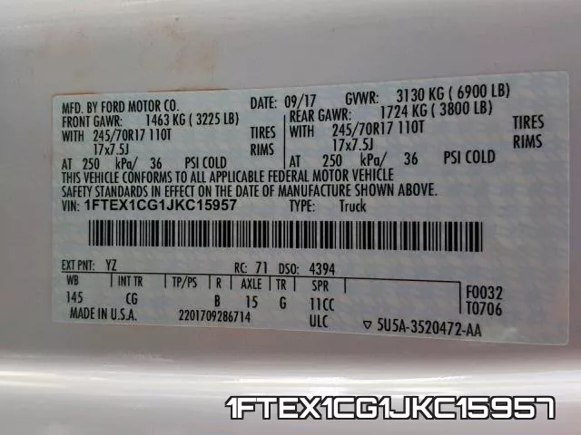 1FTEX1CG1JKC15957 фото 2