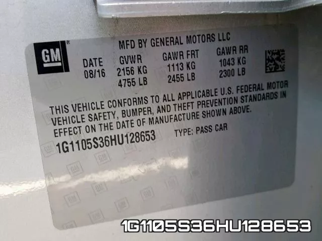 1G1105S36HU128653 фото 2