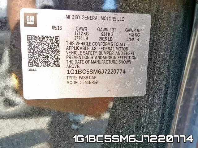 1G1BC5SM6J7220774 фото 2