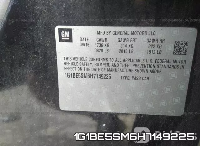 1G1BE5SM6H7149225 фото 10
