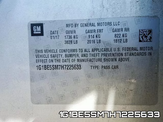 1G1BE5SM7H7225633 фото 2