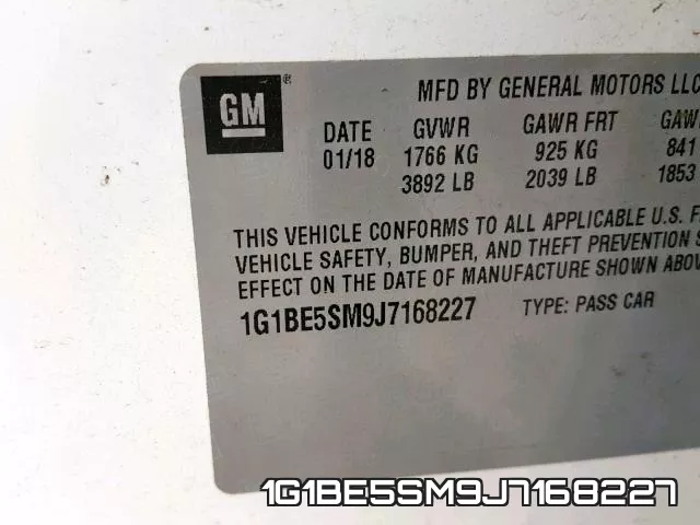 1G1BE5SM9J7168227 фото 2
