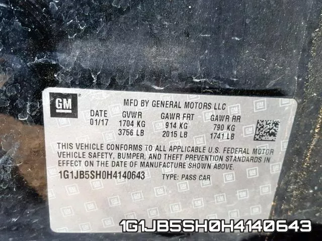 1G1JB5SH0H4140643 фото 2