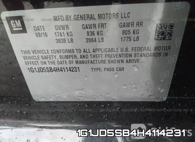 1G1JD5SB4H4114231 фото 10