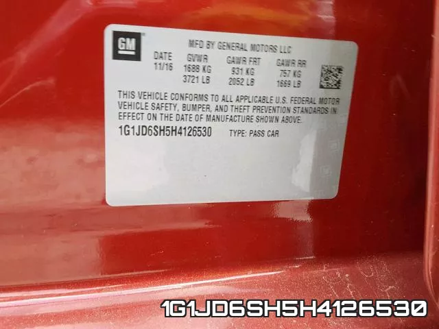 1G1JD6SH5H4126530 фото 2