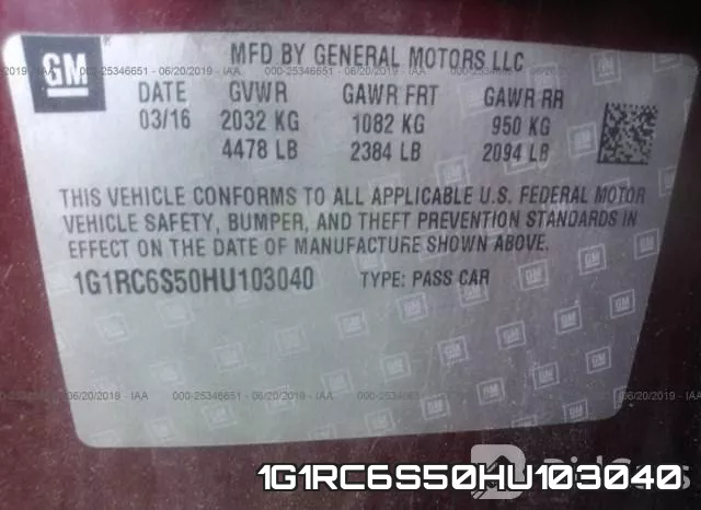 1G1RC6S50HU103040 фото 10