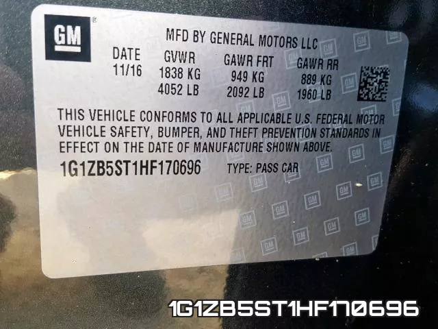 1G1ZB5ST1HF170696 фото 2