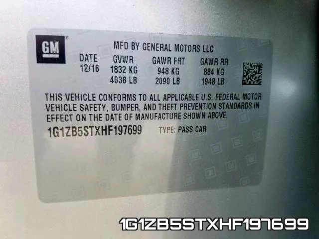 1G1ZB5STXHF197699 фото 2