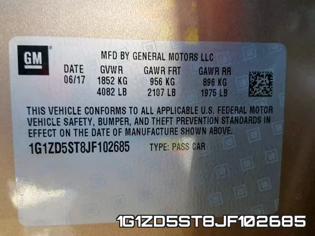 1G1ZD5ST8JF102685 фото 2