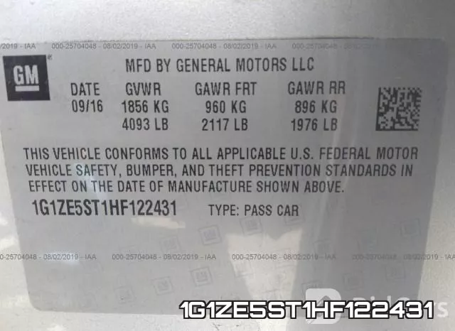1G1ZE5ST1HF122431 фото 10