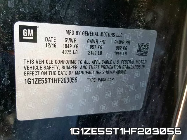1G1ZE5ST1HF203056 фото 2