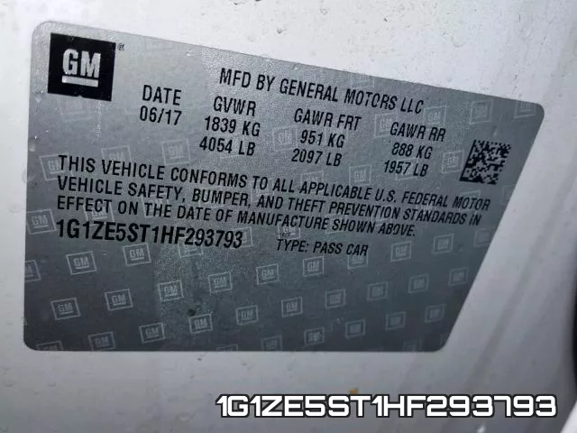 1G1ZE5ST1HF293793 фото 2