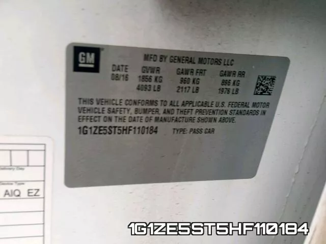 1G1ZE5ST5HF110184 фото 2