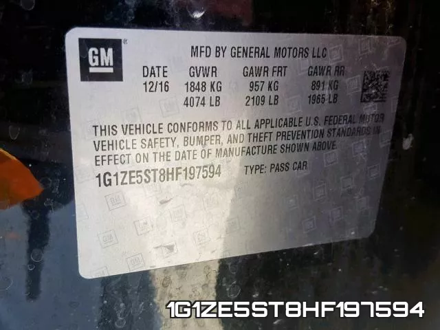1G1ZE5ST8HF197594 фото 2