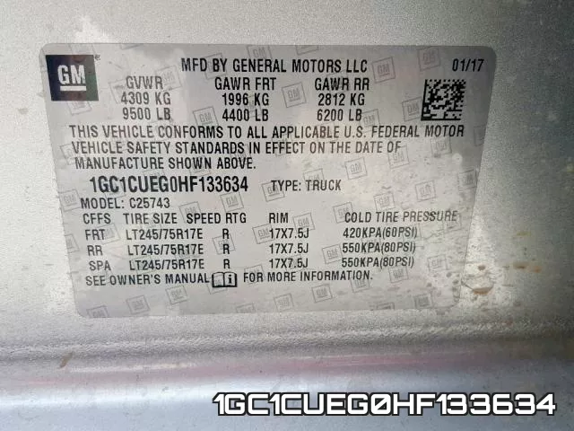 1GC1CUEG0HF133634 фото 2