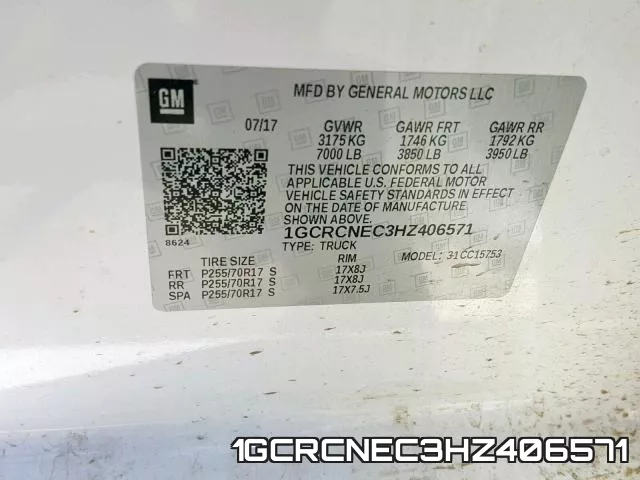 1GCRCNEC3HZ406571 фото 2