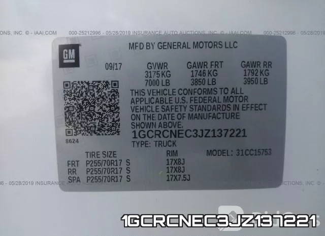 1GCRCNEC3JZ137221 фото 10