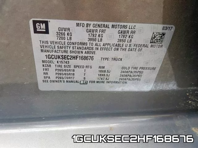 1GCUKSEC2HF168676 фото 2