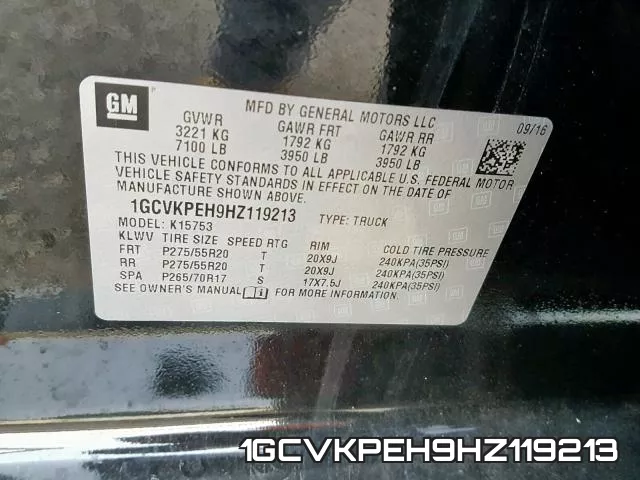 1GCVKPEH9HZ119213 фото 2