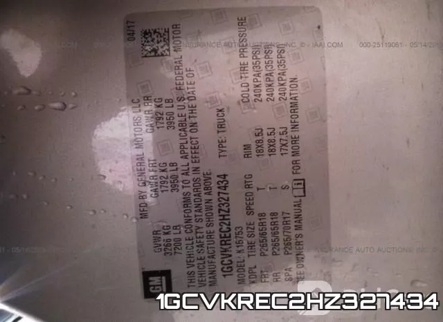 1GCVKREC2HZ327434 фото 10