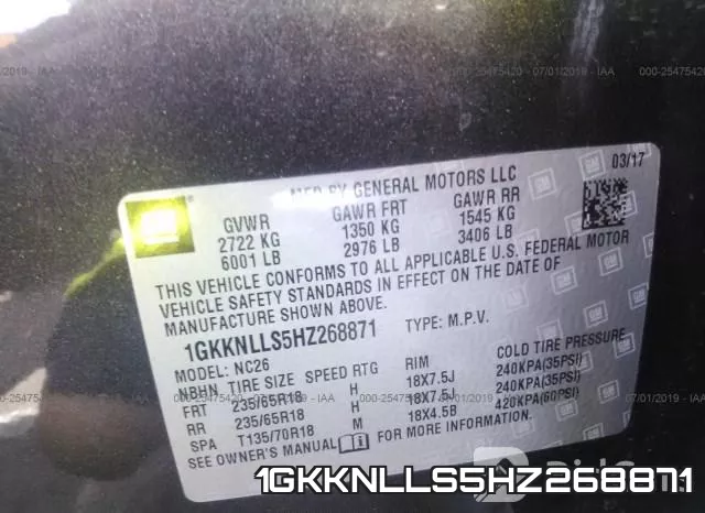 1GKKNLLS5HZ268871 фото 10