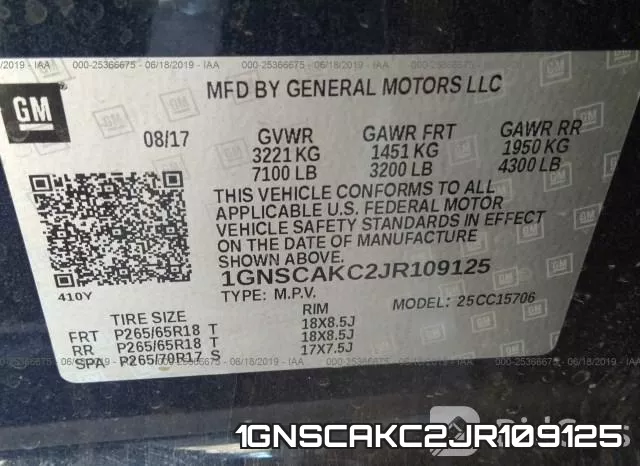 1GNSCAKC2JR109125 фото 10