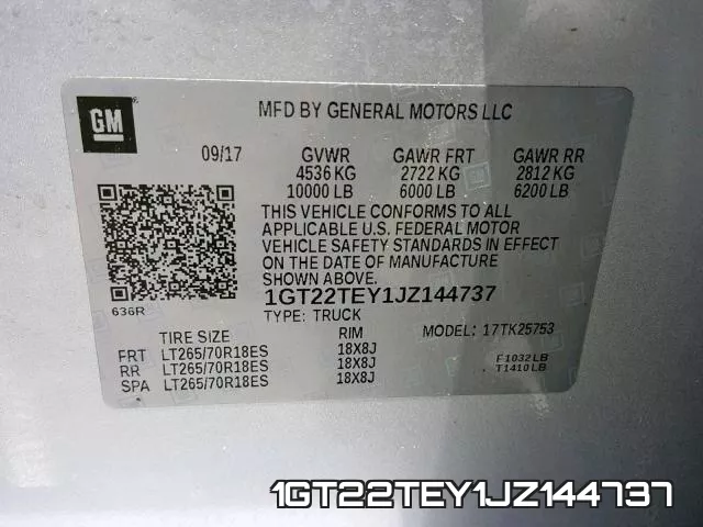 1GT22TEY1JZ144737 фото 2