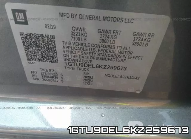 1GTU9DEL6KZ259673 фото 10