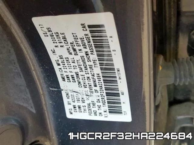 1HGCR2F32HA224684 фото 2