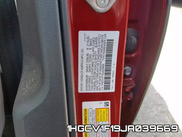 1HGCV1F19JA039669 фото 2