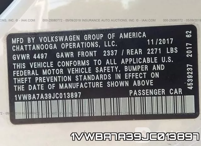 1VWBA7A39JC013897 фото 10
