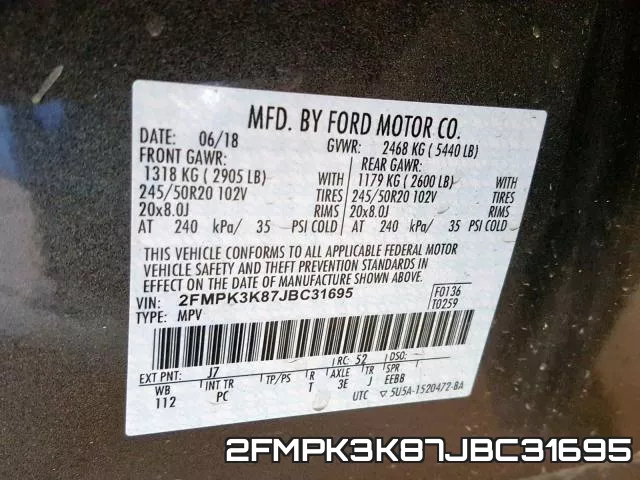 2FMPK3K87JBC31695 фото 2