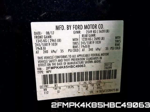 2FMPK4K85HBC49063 фото 2
