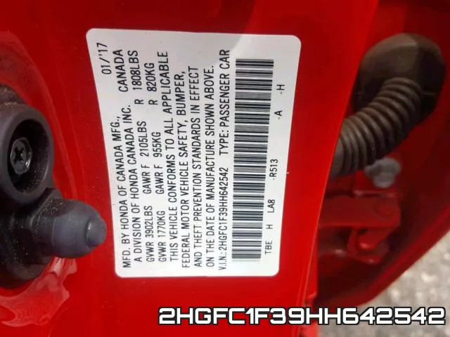 2HGFC1F39HH642542 фото 2
