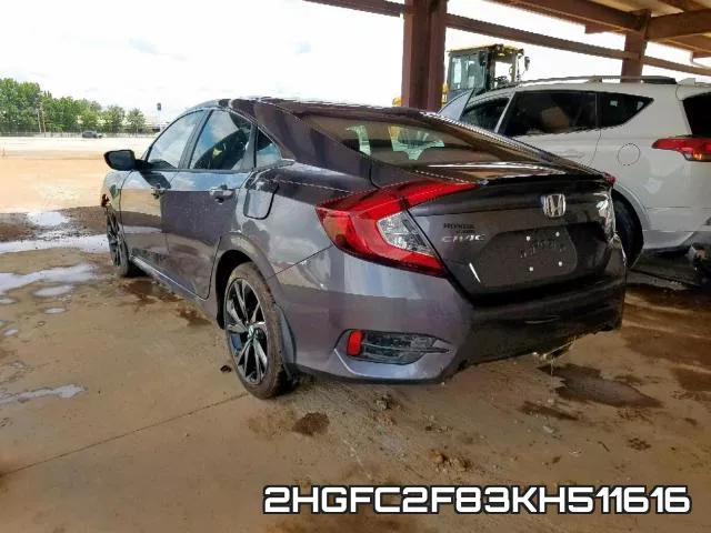 2HGFC2F83KH511616 фото 4