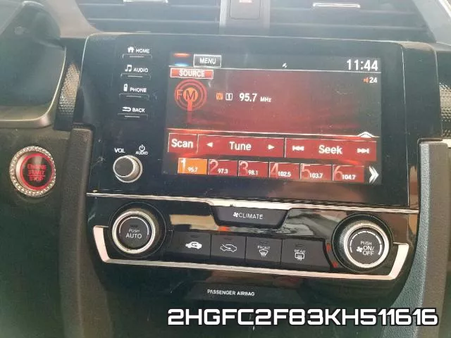 2HGFC2F83KH511616 фото 10