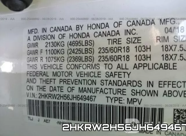 2HKRW2H56JH649467 фото 10