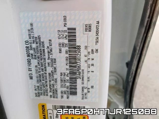 3FA6P0H77JR125088 фото 2