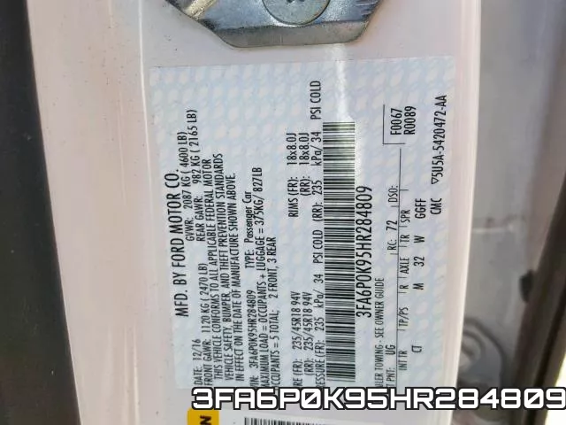 3FA6P0K95HR284809 фото 2