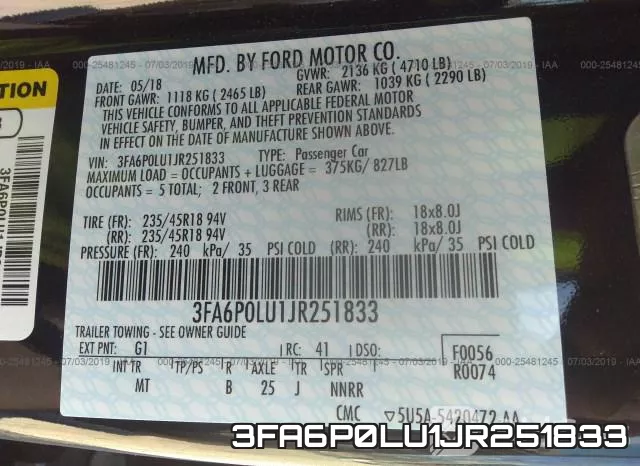 3FA6P0LU1JR251833 фото 10