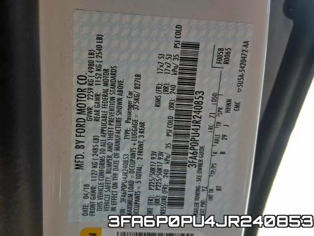 3FA6P0PU4JR240853 фото 2