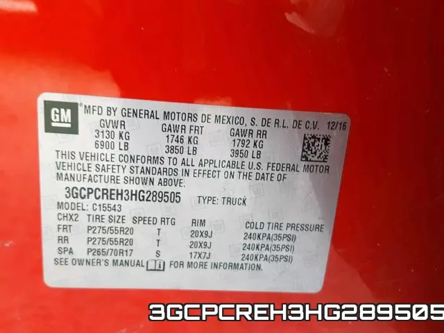 3GCPCREH3HG289505 фото 2