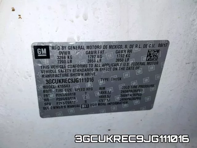 3GCUKREC9JG111016 фото 2