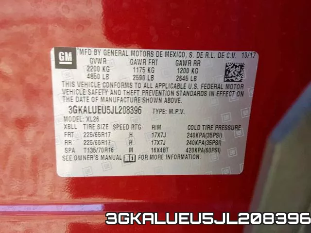 3GKALUEU5JL208396 фото 2
